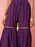 Women's Purple Cotton Kurta Sharara Set